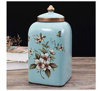JZWCHQ Funeral Urn for Adult&Pet Ashes，Human Medium and Large Memorial Urns，Handmade Ceramics，Roses and Golden Flower Edge Keepsake/Yellow/Medium