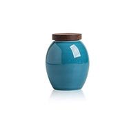 JZWCHQ Funeral Urn for Adult&Pet Ashes,Human Small Memorial Urns,Handmade Ceramics Keepsake,Burial Urn/Blue