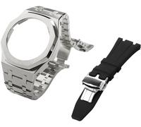 JZWCHQ gen 5 metal watch case bezel strap+fluororubber watch band combination set，for ga2100 ga2110 gab2100 gm2100 mod kit for watch full Origin China