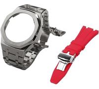 JZWCHQ gen 5 metal watch case bezel strap+fluororubber watch band combination set，for ga2100 ga2110 gab2100 gm2100 mod kit for watch full Origin China