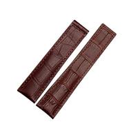 JZWCHQ Genuine Cowhide Watch Band for Carrera Lincoln 19mm 20mm 22mm Black Brown Folding Buckle Watch Strap Men (Color : Black-No Buckle, Size : 22mm)
