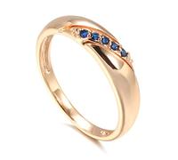 JZWCHQ Girl Products Luxury Vintage Black Natural Zircon Ring for Women 585 Rose Gold Ethnic Bride Wedding Ring Stylish Jewelry Gifts
