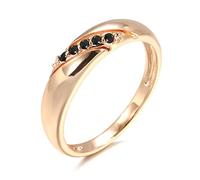 JZWCHQ Girl Products Luxury Vintage Black Natural Zircon Ring for Women 585 Rose Gold Ethnic Bride Wedding Ring Stylish Jewelry Gifts