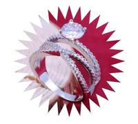 JZWCHQ Girl Products Rings Ring Jewellery Women Men Promise Wedding Zircon Ring Double Layer Engagement Ring For Women Gifts
