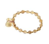 JZWCHQ Gold Hair Natural Stone Bracelets Crystal with Money Bag Pendant Bracelets Lucky for Women Girl Crystal Jewelry (Color : Gold)