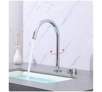 JZWCHQ Gray Two Holes Brushed Gold Bathroom Faucet Sink 360 Rotating Widespread Black Basin tap