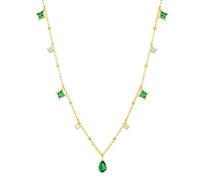 JZWCHQ green crystal tassel water drop bead link chain pendant necklace jewelry for women accessories