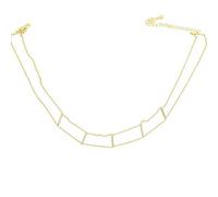 JZWCHQ Guarantee 925 Sterling Silver Double Dainty Delicate Chain Choker Micro Pave Bar Girl Women Choker Necklace