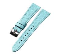 JZWCHQ Handmade Light Blue Head Layer Cowhide Leather Watchband 18MM 19MM 20MM 21MM 22MM Vintage Soft Ultra-Thin Leather Strap(B Rose Gold,18mm)