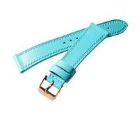 JZWCHQ Handmade Light Blue Head Layer Cowhide Leather Watchband 18MM 19MM 20MM 21MM 22MM Vintage Soft Ultra-Thin Leather Strap(B Rose Gold,18mm)
