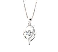 JZWCHQ Heart Shape Zircon Pendants Necklaces 925 Sterling Silver Jewelry Rhinestone Wild Women Chain Neck