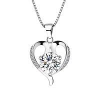 JZWCHQ heart shaped pendant 925 necklace for women fine jewelry zircon female neck ornament
