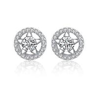 JZWCHQ Heart Stars Circle Stud Earrings For Women Wedding Fine Jewelry