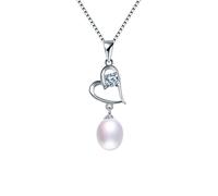 JZWCHQ heart zircon pendant necklace for women natural freshwater oval pearl necklace Made in China