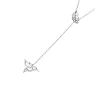 JZWCHQ Hummingbirds on Tree Necklace Hollow Craft Animal Pendant Chain for Women Jewelry