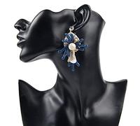 JZWCHQ Irregular Sequin Flower Tassel Long Drop Earings - Vintage Bohemian Fashion Women Earring Modern Big Acrylic Stud For Birthday Wedding Party Girls Jewelry Gift ui