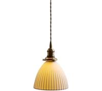 JZWCHQ Japanese-Style Retro Handmade Ceramic Brass Chaner E26 Single Head Hanging Light Ceiling Hanging Lamp, Chaners for Kitchen