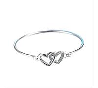JZWCHQ jewellery 925 Adjustable Size Crystal Heart Shape Charm Bracelet &bangle For Women Wedding Jewelry jewellery