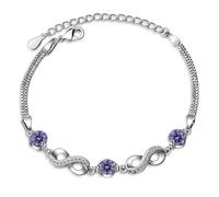 JZWCHQ jewellery 925 Silver Infinity Love Chain Link Adjustable Zircon Bracelet for Women Luxury Silver Jewelry jewellery
