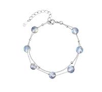 JZWCHQ jewellery Double Layer Moonstone Round Bead Charm Bracelet Elegant Women Accessories jewellery