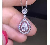 JZWCHQ Jewelry Pendant Necklace S925 Sterling Silver For Women Wedding Link Chain Zircon