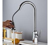JZWCHQ Kitchen Sink Faucet for Bar Farmhouse Commercial, Blacked Single Handle Pull Down White Kitchen Tap, Single Hole Kitchen 360 Degree Black Faucets, Water Mixer Tap(8345 Black)