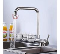JZWCHQ Kitchen Sink Mixer Faucet Folding Inside Window Kitchen Faucets Hot and Cold Window Faucet in The Kitchen Stainless Steel Brushed Mixer Faucet for Kitchen Sink-A