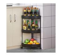 JZWCHQ Kitchen Storage Cabinets Corner Shelf Kitchen Triangle Storage Multi-Tier Rack with Wheels Free Standing Floor/Fan-Shaped Shelves Holder for Home Kitchen Bathroom Kitchen Shelves (Color :