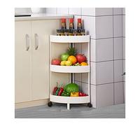 JZWCHQ Kitchen Storage Cabinets Corner Shelf Kitchen Triangle Storage Multi-Tier Rack with Wheels Free Standing Floor/Fan-Shaped Shelves Holder for Home Kitchen Bathroom Kitchen Shelves (Color :