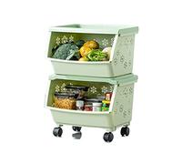JZWCHQ Kitchen Storage Cabinets Kitchen Hollow Shelf Floor Multi-layer Movable Household Trolley Storage Storage Rack Vegetable Basket Supplies Daquan Kitchen Shelves (Color : Gold, Size : S)