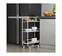 JZWCHQ Kitchen Storage Cabinets Kitchen Multi-functional Trolley Clip Gap Storage Rack Floor-to-ceiling Multi-layer Ultra-narrow Bathroom Removable Storage Rack Cart Kitchen Shelves (Color : Blanc,