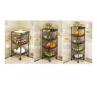 JZWCHQ Kitchen Storage Cabinets Kitchen Vegetable Basket Rack Vegetable Shelf Multi-layer Floor Vegetable and Fruit Storage Basket Put Fruit Trolley Storage Shelf Cart Kitchen Shelves (Color : 3