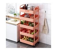 JZWCHQ Kitchen Storage Cabinets Plastic Trolley Rack Kitchen Thickened Multi-layer Floor Fruit and Vegetable Rack Finishing Rack Narrow Slit Mobile Storage Rack Kitchen Shelves (Color : Grey, Size :