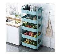 JZWCHQ Kitchen Storage Cabinets Plastic Trolley Rack Kitchen Thickened Multi-layer Floor Fruit and Vegetable Rack Finishing Rack Narrow Slit Mobile Storage Rack Kitchen Shelves (Color : Grey, Size :