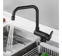 JZWCHQ Kitchen Taps Inside Window Kitchen Sink Tap 360 Degree Rotation Folding Type Kitchen Sink Faucet Brass Hot and Cold Black Dual Mode Faucet