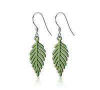 JZWCHQ Ladies Fashion 925 Earrings Simple Resin Green Leaf Drop Earrings Ladies Party Banquet Earrings Jewelry High-end earrings