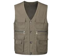 JZWCHQ Large Size Multi-pockets Both Side Wear Vest Men Photography Sleeveless Jacket Casual Fishing Hiking Waistcoat (New Black Blue Vest 4XL)