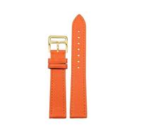 JZWCHQ Leather Watch Strap of The Watch is Suitable Compatible with Hermes 14/16/18/20mm Fashionable Comfortable Soft Cowhide Bracelet(Orange-Gold,20mm)