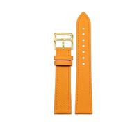 JZWCHQ Leather Watch Strap of The Watch is Suitable Compatible with Hermes 14/16/18/20mm Fashionable Comfortable Soft Cowhide Bracelet(Orange-Gold,20mm)