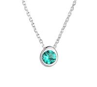 JZWCHQ Link Chain 925 Sterling Silver Round Pendant Necklaces for Women Wedding Jewelry Topaz Gemstone Collares Gift