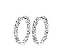 JZWCHQ Luxury 925 Full Zircon Hoop Earrings For Women 26 Mm Sterling Silver Round Earrings Hyperbole Fashion Jewelry