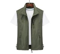 JZWCHQ Men's Outdoor Vest Casual Multi-pocket Hiking Travel Thin Section Sleeveless Jacket Photography Mountaineering Men's Clothing