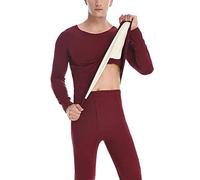 JZWCHQ Men's Undershirt Intimate Autumn Non-marking Thermal Underwear Double-sided Brushed Base Layer Top Bottom Lingerie Shirt Set (black 2X)