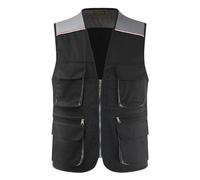 JZWCHQ Men's Work Utility Outerwear Vest Waistcoat Fishing Gilet Photography Work Multi-Pockets Outdoors Journalist Coat Sleeveless Jackets (Red XXXL)