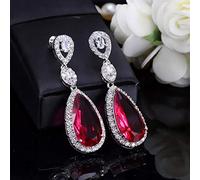 JZWCHQ Micro Pave Water Drop Crystal Long Earrings For Women With Zircon Stones Settting