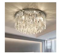 JZWCHQ Modern Bedroom Deco Led E14 Ceiling Lights Luxury K9 Crystal Lustre Led Ceiling Lamp d/Chrome Metal Round Mounted Lighting, Pendant Light