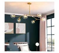 JZWCHQ Modern Tree Branch Magic Bean Chandelier Flower Board Chandelier Living Room Bedroom Lobby Indoor Lighting Decoration(7 Head-Clear)
