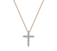 JZWCHQ moissanite cross pendant necklace for women 100% 925 sterling silver 0.1ct 3mm d color diamond necklaces jewelry