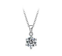 JZWCHQ Moissanite Necklace Inlaid 3CT VVS Six Claw Pendant Necklaces For Women Gift S925 Sterling Silver