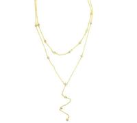 JZWCHQ Multilayer Necklace Lengthen Silver Rose Gold Color Double Layer Necklace 925 Silver Fashion Women Choker